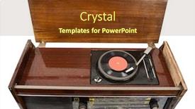  Presentation with vintage radio - Presentation with vintage-radio-gramophone-on-white background and a tawny brown colored foreground