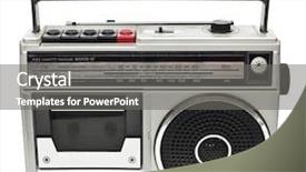  Presentation with vintage radio - Beautiful PPT theme featuring vintage radio isolated on white backdrop and a gray colored foreground