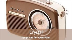  Presentation with vintage radio - PPT theme having vintage radio on white background background and a coral colored foreground