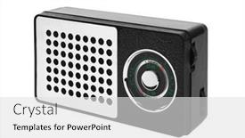  Presentation with vintage radio - Presentation theme having vintage-radio-reciever-isolated background and a light gray colored foreground