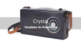  Presentation with vintage radio - PPT theme consisting of vintage-radio-reciever-isolated background and a dark gray colored foreground