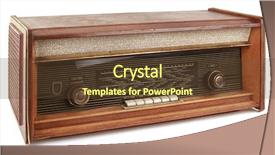  Presentation with vintage radio - Amazing presentation theme having vintage-radio-tuner-isolated backdrop and a tawny brown colored foreground