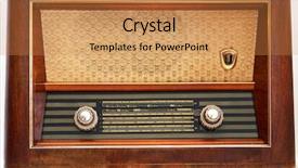  Presentation with frequency - Colorful PPT theme enhanced with vintage radio backdrop and a coral colored foreground