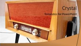  Presentation with vintage radio - Beautiful PPT theme featuring vintage radio backdrop and a coral colored foreground