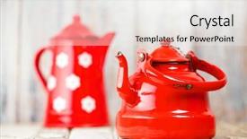  Presentation with enamel - Presentation theme enhanced with white enamel tea coffee pot background and a white colored foreground