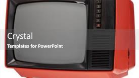  Presentation with vintage - PPT theme featuring vintage-red-crt-tv-receiver background and a gray colored foreground