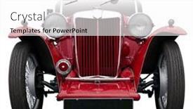  Presentation with sports car - Beautiful presentation theme featuring vintage-red-sports-car-isolated backdrop and a white colored foreground