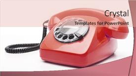  Presentation with red telephone - Audience pleasing PPT layouts consisting of vintage red telephone isolated backdrop and a coral colored foreground
