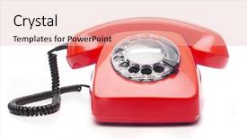  Presentation with red telephone - Audience pleasing theme consisting of vintage red telephone isolated backdrop and a lemonade colored foreground