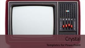  Presentation with television - Slides having vintage red television set background and a tawny brown colored foreground