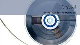  Presentation with tape audio - Audience pleasing presentation consisting of vintage reel of audio tape backdrop and a ocean colored foreground