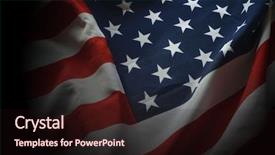  Presentation with usa flag - PPT theme with vintage retro futuristic - flag usa background background and a  colored foreground