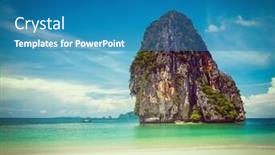  Presentation with krabi - Colorful slide set enhanced with vintage-retro-hipster-style-travel backdrop and a teal colored foreground