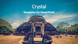  Presentation with vintage retro - Slide deck with ancient buddhist dagoba stupe pabula background and a teal colored foreground