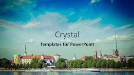  Presentation with peter - Slide set featuring vintage retro hipster style travel image of riga over daugava river riga castle st james's cathedral st peter's church riga latvia background and a light blue colored foreground