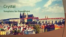  Presentation with prague - Presentation theme featuring vintage retro hipster style travel image of mala strana and prague castle over vltava river prague czech republic background and a soft green colored foreground