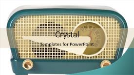  Presentation with retro radio - PPT theme enhanced with vintage retro radio isolated background and a coral colored foreground