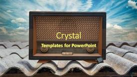  Presentation with retro radio - Presentation consisting of vintage-retro-radio-with-tubes background and a tawny brown colored foreground