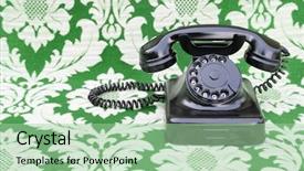  Presentation with vintage - Theme featuring roatry phone on swirly background background and a mint green colored foreground