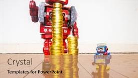  Presentation with inequality - Cool new theme with vintage-robot-toys backdrop and a coral colored foreground
