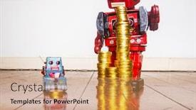  Presentation with inequality - Slides featuring vintage-robot-toys background and a coral colored foreground