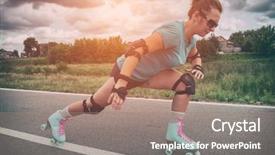  Presentation with vintage antique retro terrestrial globe - Slide deck consisting of vintage roller skates retro quad background and a  colored foreground