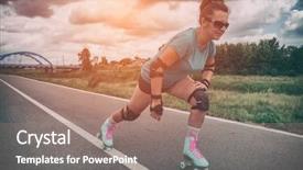  Presentation with retro television old vintage tv - Beautiful theme featuring vintage roller skates retro quad backdrop and a  colored foreground