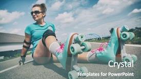  Presentation with vintage retro - Theme having vintage roller skates retro quad background and a gray colored foreground