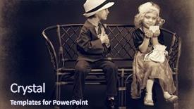  Presentation with love romance - Audience pleasing slide deck consisting of vintage romance - cute little boy admitted backdrop and a wine colored foreground