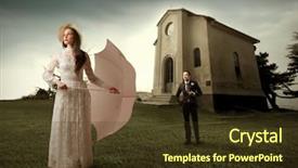  Presentation with romance - Cool new presentation design with vintage romance - woman in wedding dress backdrop and a tawny brown colored foreground