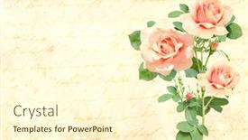  Presentation with vintage rose old paper - PPT theme having vintage-romantic-card-with-old background and a cream colored foreground