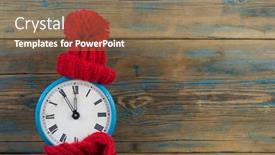  Presentation with space time - Colorful presentation theme enhanced with vintage-round-alarm-clock backdrop and a coral colored foreground