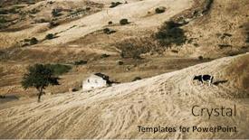  Presentation with rural - Beautiful presentation design featuring vintage-rural-landscape-of-sicily backdrop and a coral colored foreground