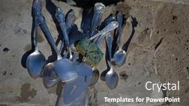  Presentation with metal detector - Slide deck having vintage-russian-table-silver-found background and a gray colored foreground