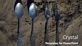  Presentation with metal detector - Cool new slide deck with vintage-russian-table-silver-found backdrop and a dark gray colored foreground