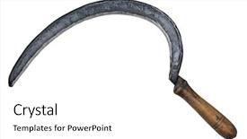  Presentation with vintage - Amazing presentation design having vintage rusty grain sickle isolated backdrop and a white colored foreground