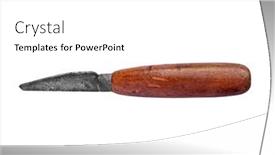  Presentation with vintage - Presentation theme with vintage-rusty-shoemaker-knife-over background and a  colored foreground