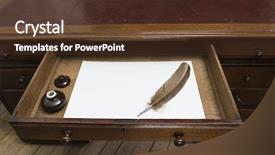  Presentation with parchment paper - Theme enhanced with vintage set with quill background and a tawny brown colored foreground