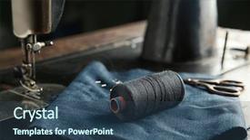  Presentation with sewing machine safety - Amazing presentation theme having vintage sewing machine with fabric backdrop and a  colored foreground