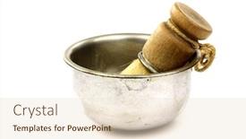  Presentation with shaving - Amazing PPT layouts having vintage-shaving-brush backdrop and a lemonade colored foreground