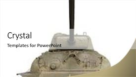  Presentation with tank - Slides enhanced with vintage sherman tank isolated on white background and a white colored foreground
