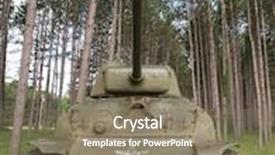  Presentation with peaceful - Amazing presentation theme having vintage sherman tank resting in a peaceful forest backdrop and a violet colored foreground