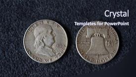  Presentation with usa - Slides with vintage silver half-dollar 1950 background and a wine colored foreground