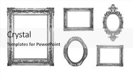  Presentation with silver frames - Theme featuring vintage silver ornate frames some background and a white colored foreground