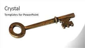  Presentation with skeleton - Presentation with vintage skeleton brass key isolated background and a  colored foreground