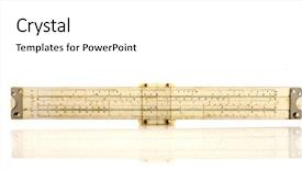  Presentation with reflection - PPT layouts consisting of vintage slide rule isolated background and a white colored foreground