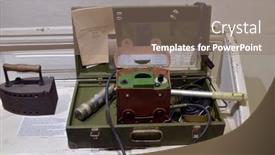  Presentation with chernobyl disaster - Cool new slides with vintage-soviet-geiger-counter-museum backdrop and a gray colored foreground