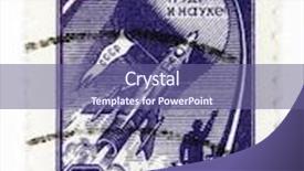  Presentation with soviet union - PPT layouts with vintage soviet union stamp with cosmos theme background and a violet colored foreground