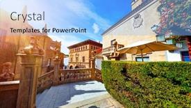  Presentation with stairs - Audience pleasing slides consisting of vintage-stairs-in-spanish-village backdrop and a light blue colored foreground