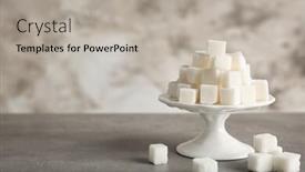  Presentation with sugar cubes - Colorful presentation enhanced with vintage stand with sugar cubes on table backdrop and a light gray colored foreground